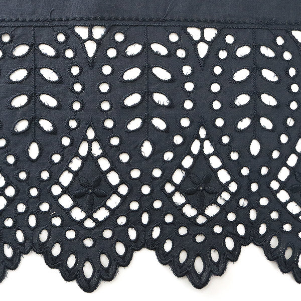 【数量5から】 レースリボンテープ 『綿レース 紺 幅約170mm T23473-18』