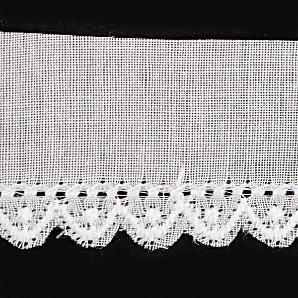 【数量5から】 レースリボンテープ 『綿レース 白 幅約20mm 2302856』