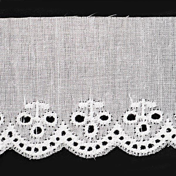 【数量5から】 レースリボンテープ 『綿レース 白 幅33mm 626758』