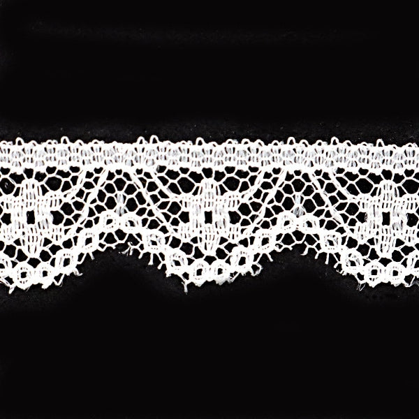 【数量5から】 レースリボンテープ 『ラッセルレース 白 幅約12mm 76A100』