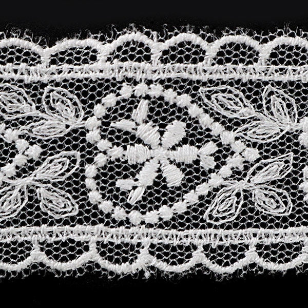 【数量5から】 レースリボンテープ 『チュールレース 白 幅約30mm 24181』