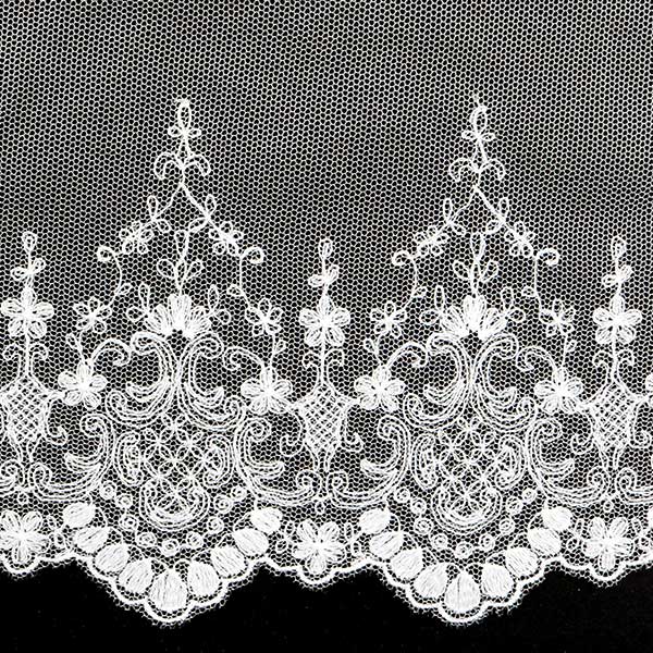 【数量5から】 レースリボンテープ 『チュールレース 白 幅約140mm 24384』