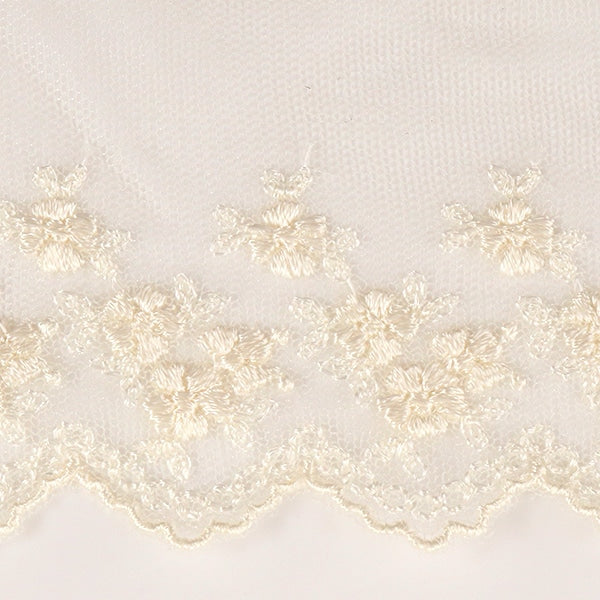 【数量5から】 レースリボンテープ 『チュールレース 生成 幅約60mm 24112-12』