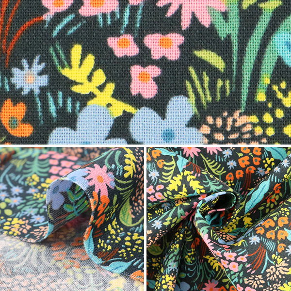 【数量5から】 生地 『COTTON+STEEL (コットンスティール) シーチング Meadow ENGLISH GARDEN ネイビー』 USAコットン