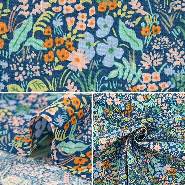 【数量5から】 生地 『COTTON+STEEL (コットンスティール) シーチング Meadow ブルー』 USAコットン