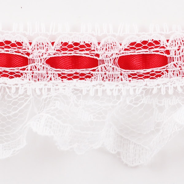 【数量5から】 レースリボンテープ 『チープレース レッド フリル 000626 K-C39』