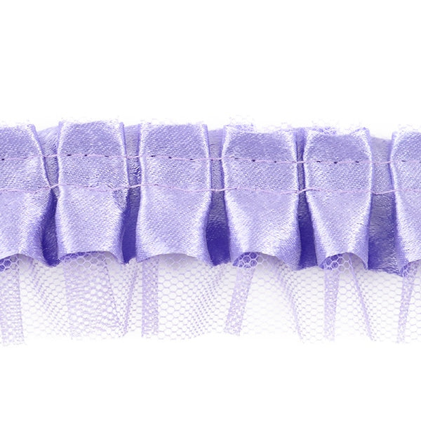 【数量5から】 フリルリボンテープ 『サテンチュール 幅約35mm 6番色 パープル IR007-6』