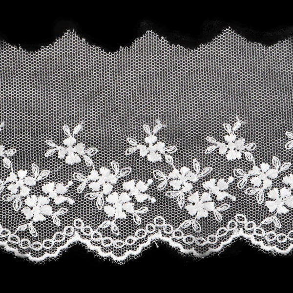 【数量5から】 レースリボンテープ 『チュールレース 約80mm幅 オフホワイト 24112』