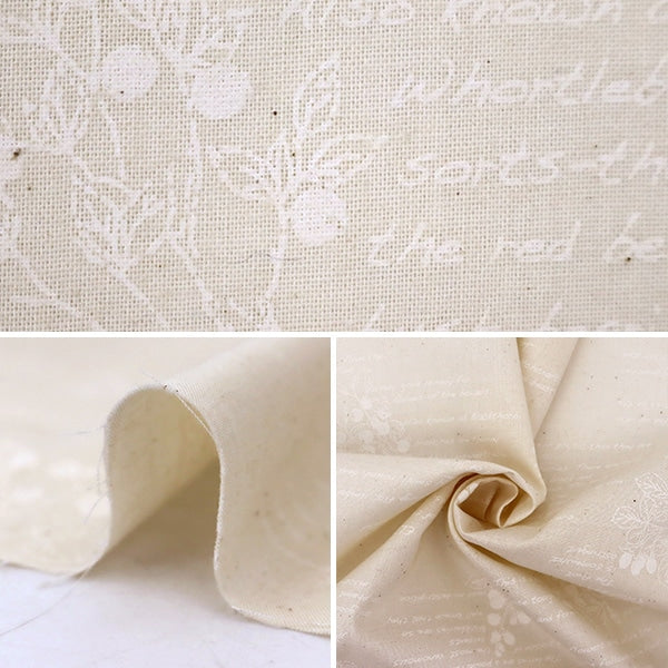 【数量5から】 生地 『スケア ラッカープリント 木の実柄 キナリ×ホワイト KW-3115-1A』