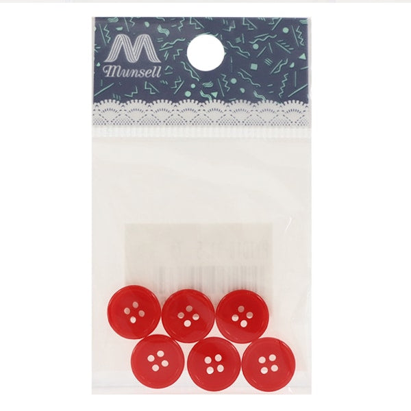 زر "زر رباعي الفتحات 11.5 ملم 6 قطع أحمر PYTD10-11.5"