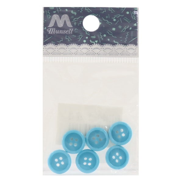 زر "زر رباعي الفتحات 11.5 ملم 6 قطع أزرق فاتح PYTD10-11.5"