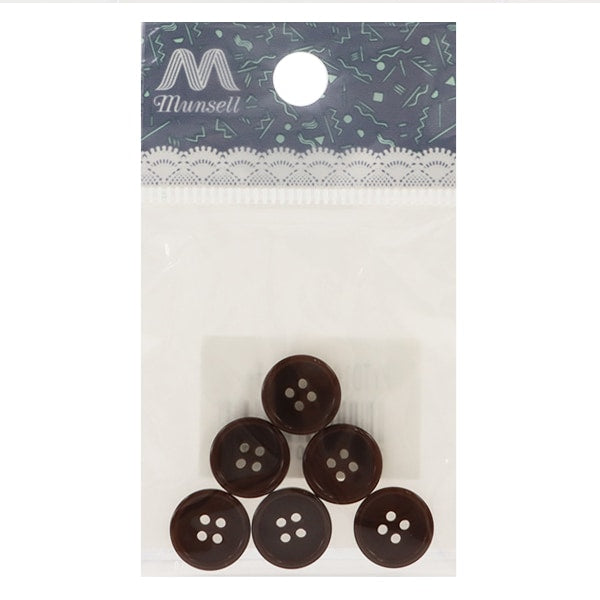 زر "زر رباعي الفتحات 11.5 ملم 6 قطع بني PYTD10-11.5"