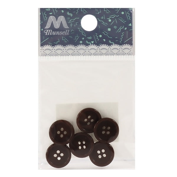 زر "زر اربع فتحات 13 ملم 6 قطع بني PYTD10-13"