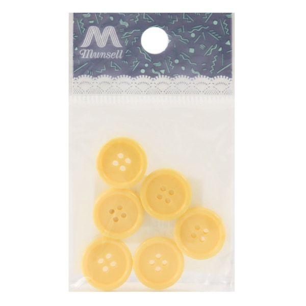 زر "زر رباعي الفتحات 15 ملم 6 قطع أصفر PYTD10-15"