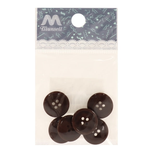 زر "زر اربع فتحات 15 ملم 6 قطع بني PYTD10-15"