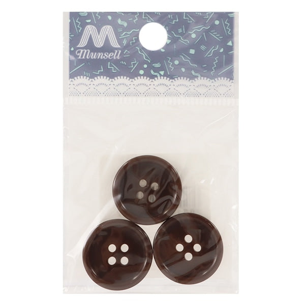 زر "زر اربع فتحات 20 مم 3 قطع بني PYTD10-20"