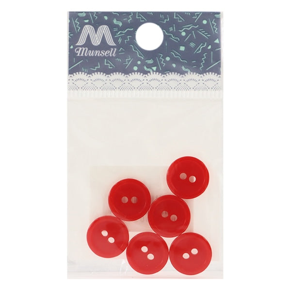 زر "زر فتحتين 13 مم 6 قطع أحمر PYTD20-13"