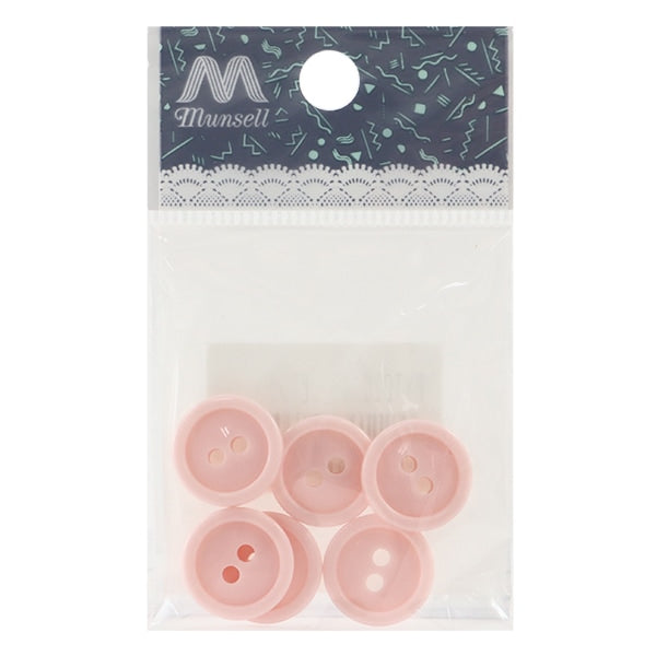 زر "فتحتين زر 15 ملم 6 قطع وردي PYTD20-15"