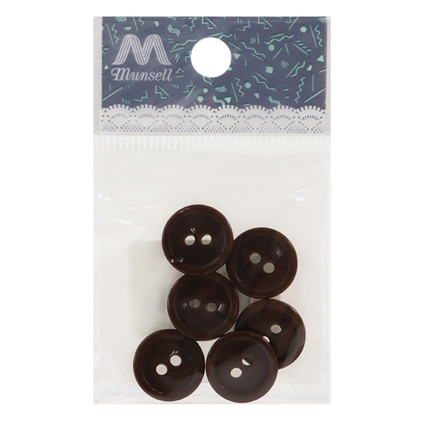 زر فتحتين 15 ملم 6 قطع بني PYTD20-15