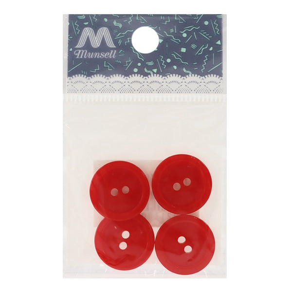 زر "زر فتحتين 18 مم 4 قطع أحمر PYTD20-18"