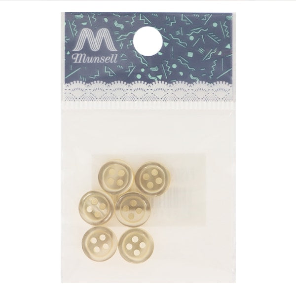 ボタン 『シャツボタン 四つ穴 10mm 6個入り 40番色 PVSO9001-40-10』