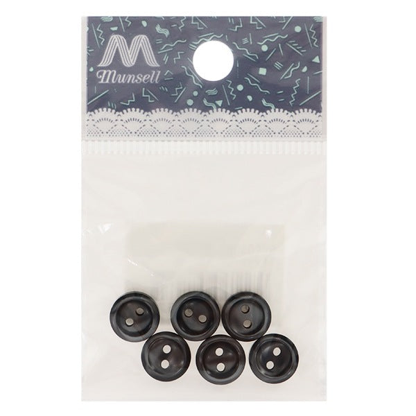 ボタン 『シャツボタン 二つ穴 10mm 6個入り 9番色 PVSO9003-09-10』