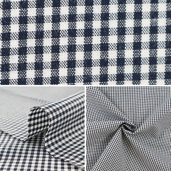 【数量5から】 生地 『先染ギンガム 小 紺 CO-GIS-NV』