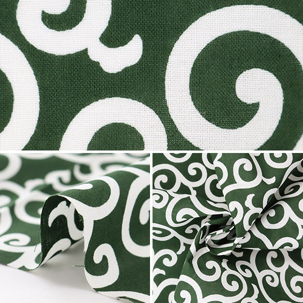 【数量5から】 生地 『スケア 唐草柄 小 緑 88217-1-2』