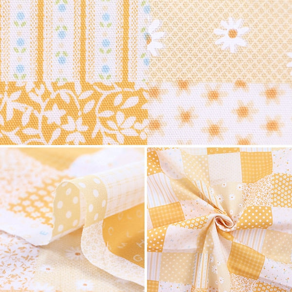 【数量5から】 生地 『スケア ホーミーコレクション 約110cm幅 パッチワーク柄 オレンジ DH11880S-C』