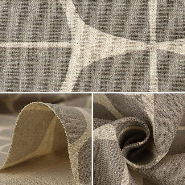 【数量5から】 生地 『綿麻キャンバス 幾何学模様 グレー 148-1805-A3』