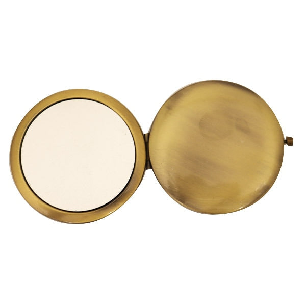 手芸金具 『コンパクトミラー丸型 フラット板 アンティークゴールド 10-3042』