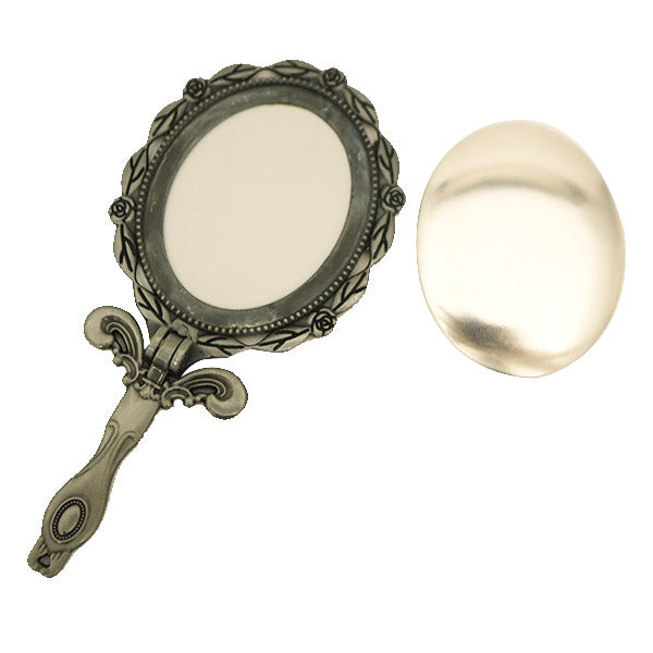 Handicraft bracket "Antique-tone mirror ellipse type bowl type Antique Silver 10-3050"