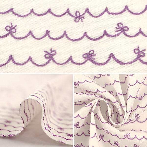 【数量5から】 生地 『ポプリン ホーミーコレクション スカラップリボン柄 DH11334S-C』