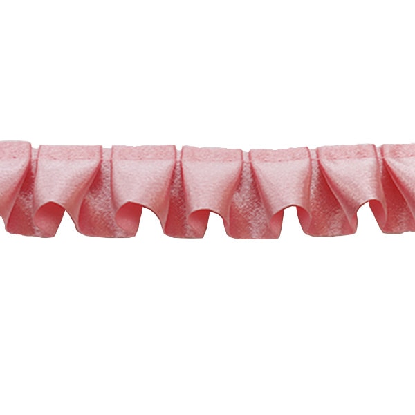【数量5から】 フリルリボンテープ 『サテンフリル ピンク 3番色 8100F-3』