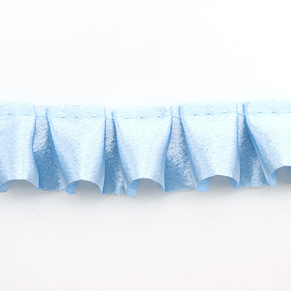 【数量5から】 フリルリボンテープ 『サテンフリル サックス 4番色 8100F-4』