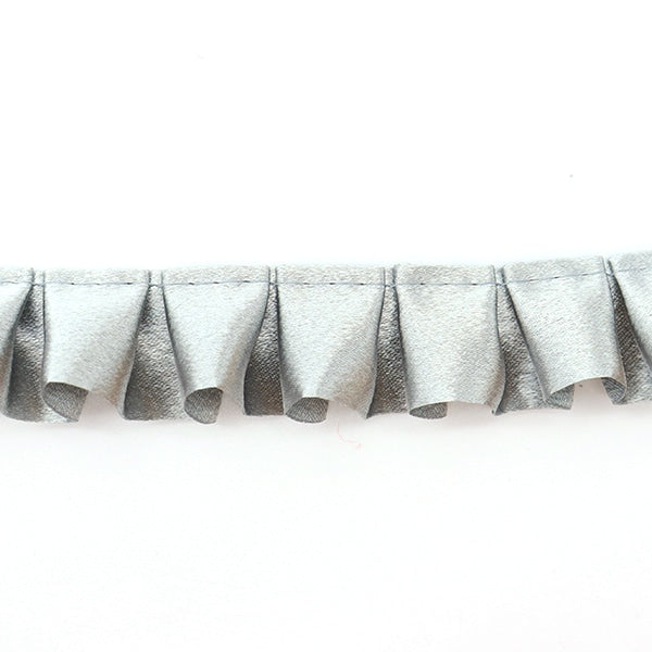 【数量5から】 フリルリボンテープ 『サテンフリル グレー 6番色 8100F-6』