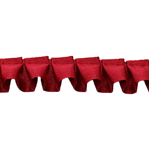 【数量5から】 フリルリボンテープ 『サテンボックスフリル ワインレッド 49番色 8100F-49』