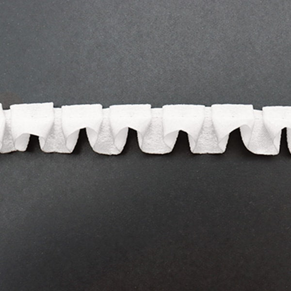 【数量5から】 フリルリボンテープ 『サテンフリル 白 1番色 9215F-1』