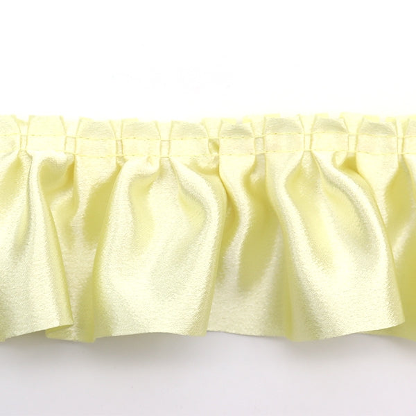 【数量5から】 フリルリボンテープ 『サテンボックスフリル 幅約6.5cm 71番色 クリーム 650BF-71』