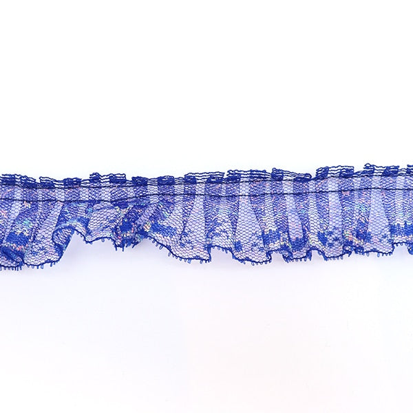 【数量5から】 レース 『ラッセルフリル 幅約3.3cm ロイヤルブルー 03415Y-14』