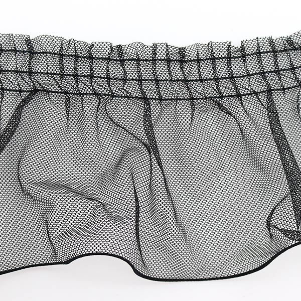 【数量5から】 レース 『チュールフリル 幅約13cm 黒 250TF-10』