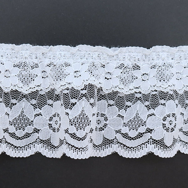 【数量5から】 レース 『ラッセルフリル 幅約6.6cm 1番色 YD250094』
