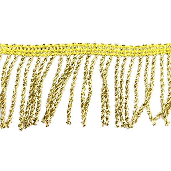 【数量5から】 手芸ブレード 『ラメフリンジ 幅約4cm 3番色 金×白 9699』