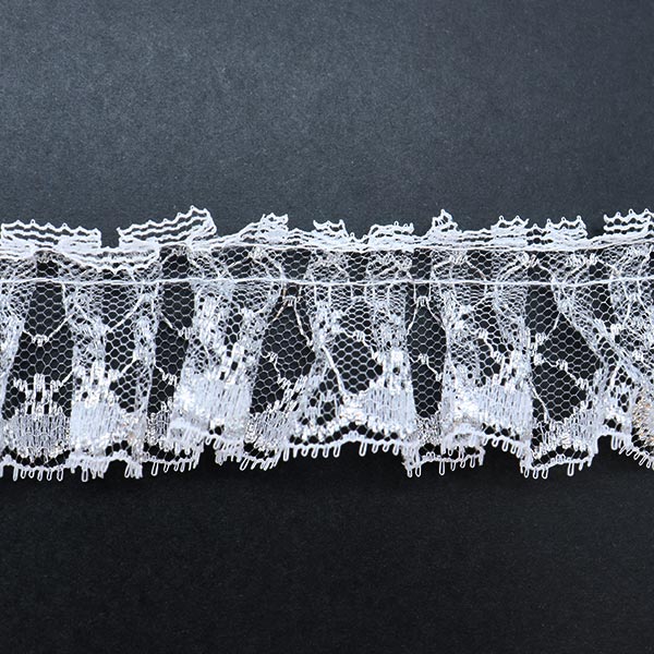 【数量5から】 レース 『ラッセルフリル 12番色 シルバー 03415-12』