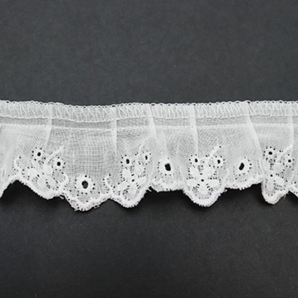【数量5から】 レース 『綿フリル 1番色 7139F-1』