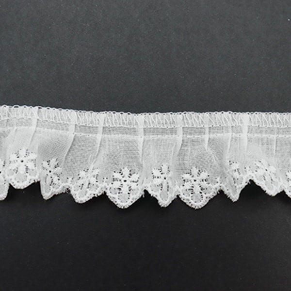 【数量5から】 レース 『綿フリル 1番色 7142F-1』