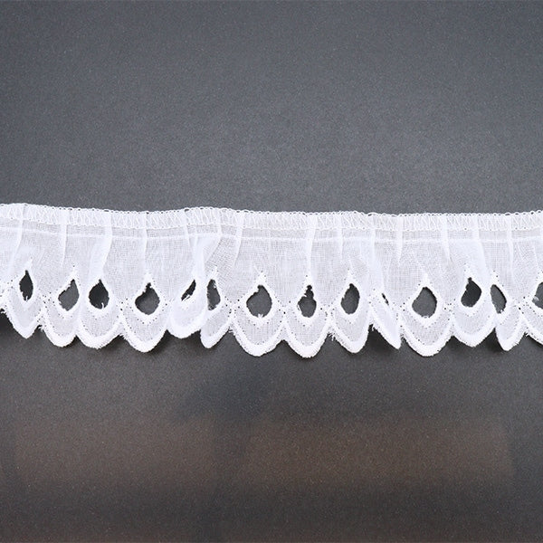 【数量5から】 レース 『綿フリル 1番色 3556F-1』