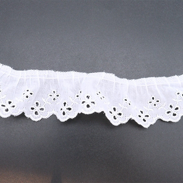 【数量5から】 レース 『綿フリル 1番色 7580F-1』