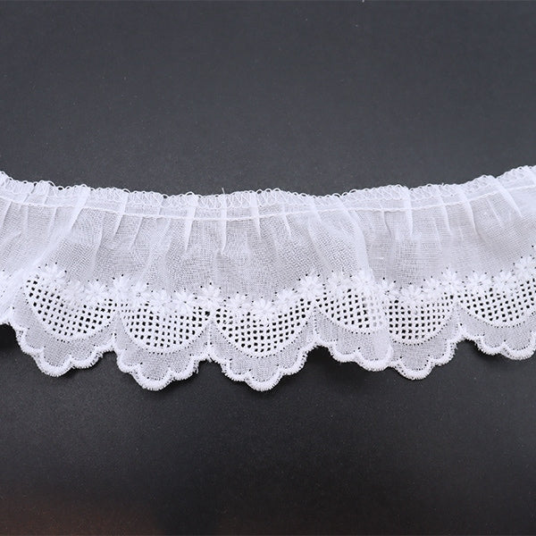 【数量5から】 レース 『綿フリル 1番色 13035F-1』