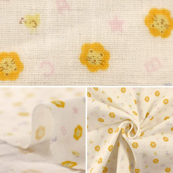 【数量5から】 生地 『抗ウイルス機能繊維CLEANSE® (クレンゼ®) Wガーゼ(ダブルガーゼ) ライオン ホワイト ZES10317-A』